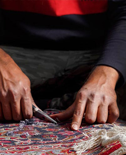 رفو گری قالی در قالیشویی جنت آباد 